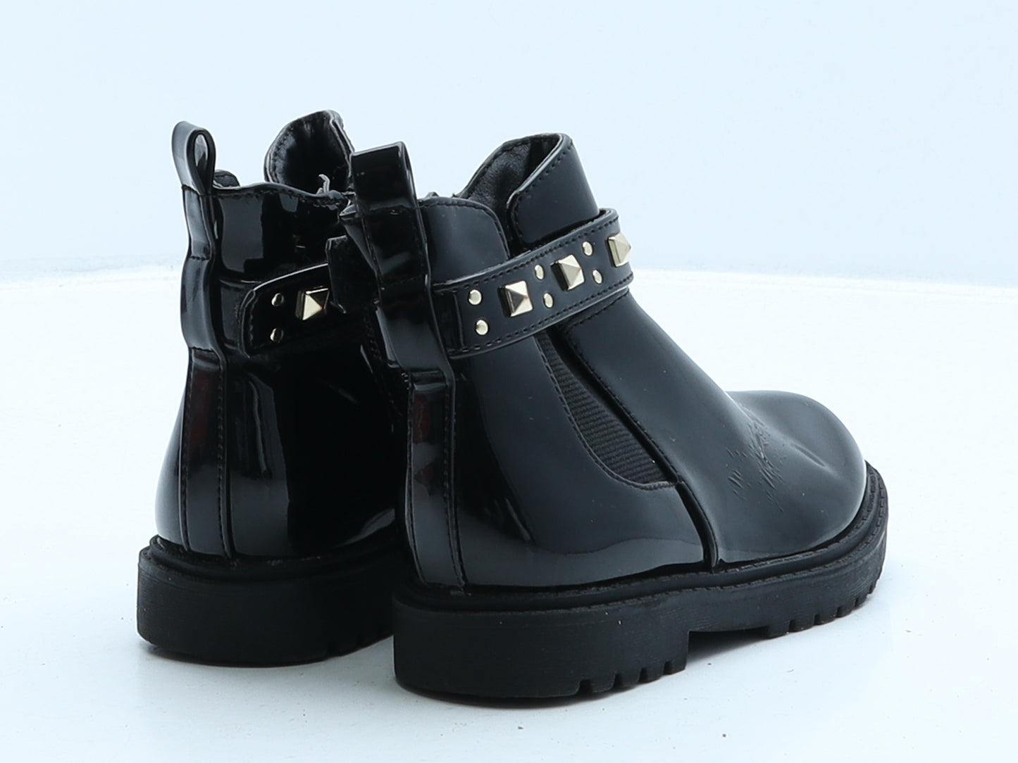 Primark Girls Black Vinyl Chelsea Boot UK 6 23