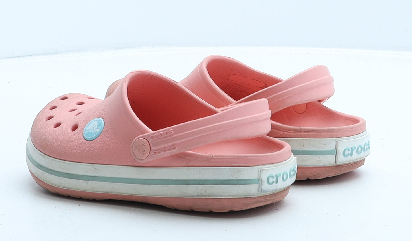 Crocs Girls Pink Rubber Clog Flat UK 11