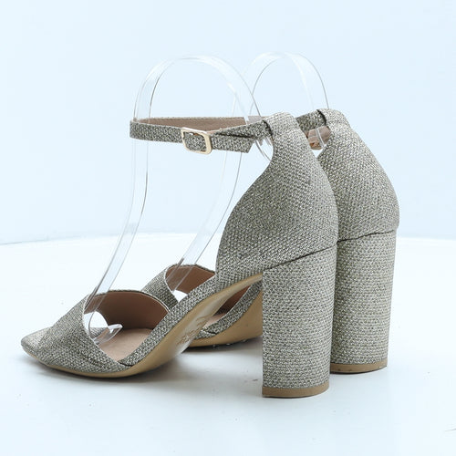 New Look Womens Gold Synthetic Strappy Heel UK 5 38