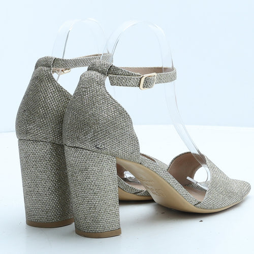 New Look Womens Gold Synthetic Strappy Heel UK 5 38
