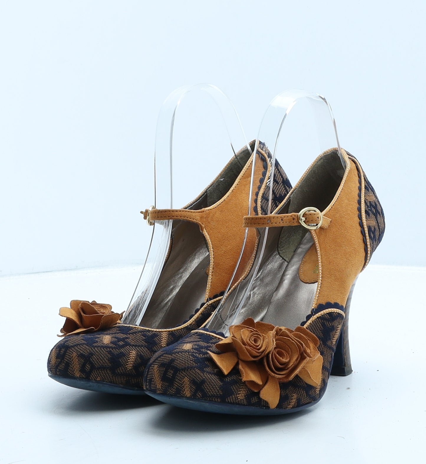 Ruby Shoo Womens Brown Geometric Suede Strappy Heel UK 5 38 - Flower