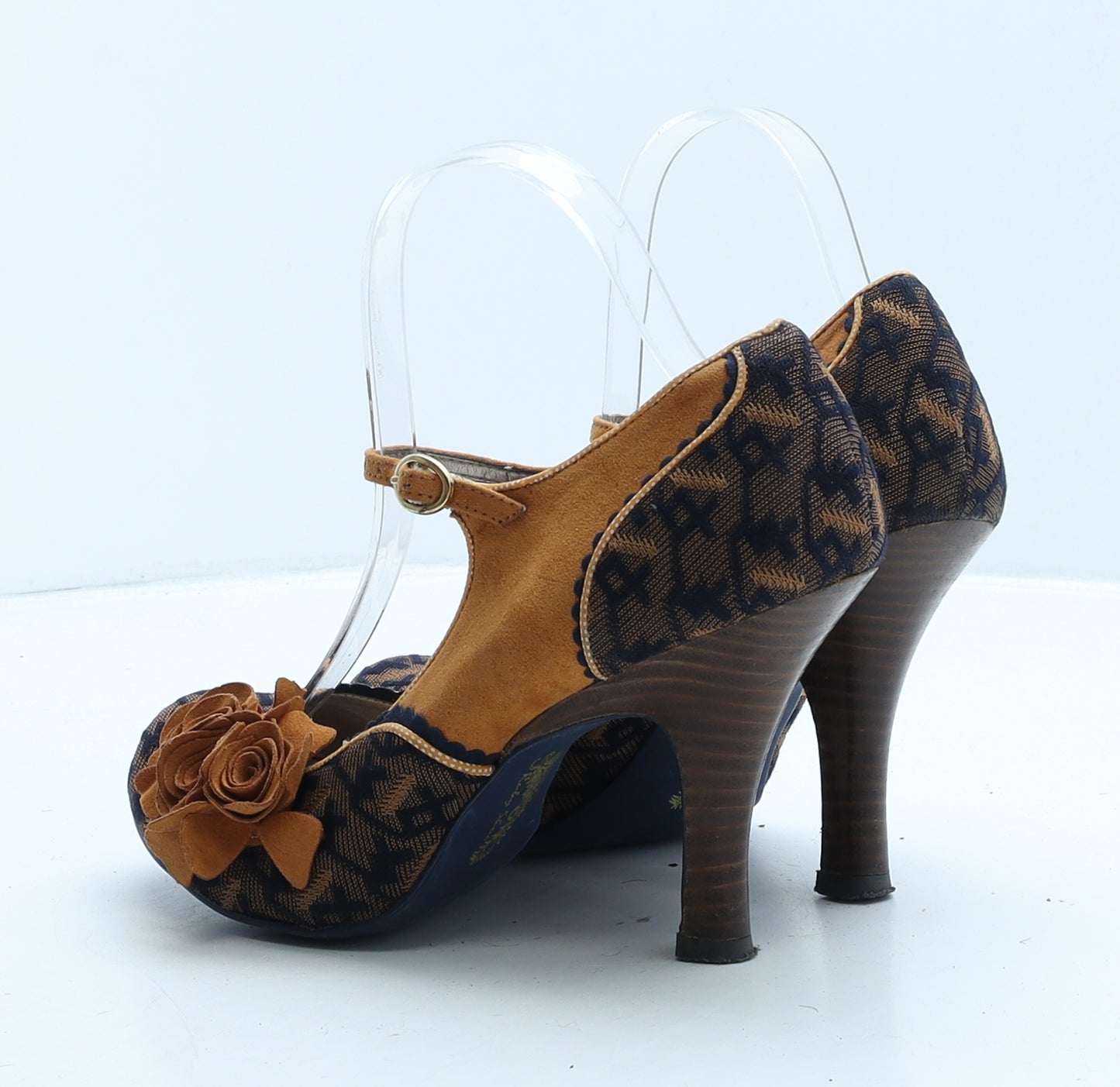 Ruby Shoo Womens Brown Geometric Suede Strappy Heel UK 5 38 - Flower