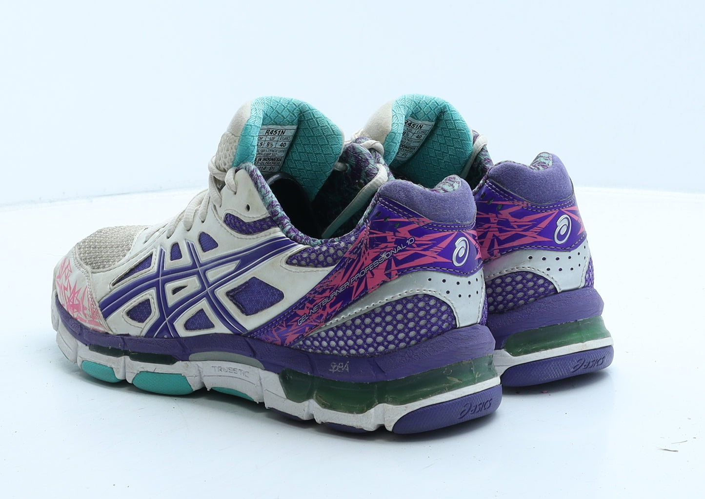 ASICS Womens White Colourblock Fabric Trainer UK 7 40