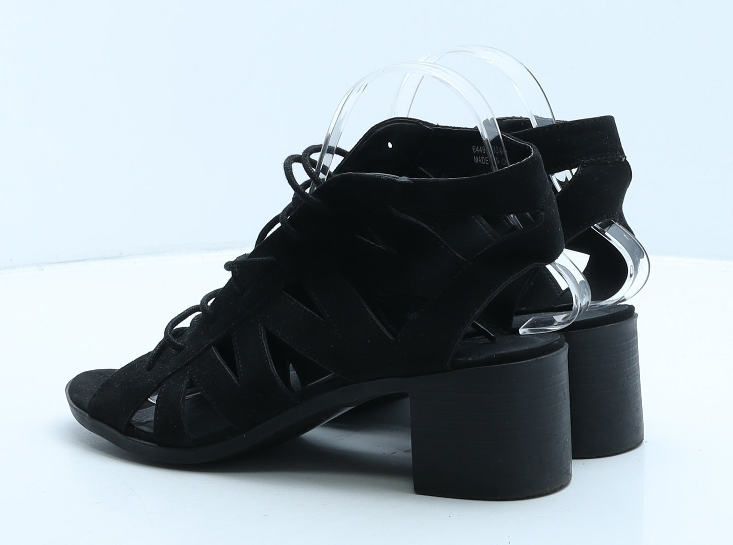 New Look Womens Black Suede Gladiator Heel UK 6 39