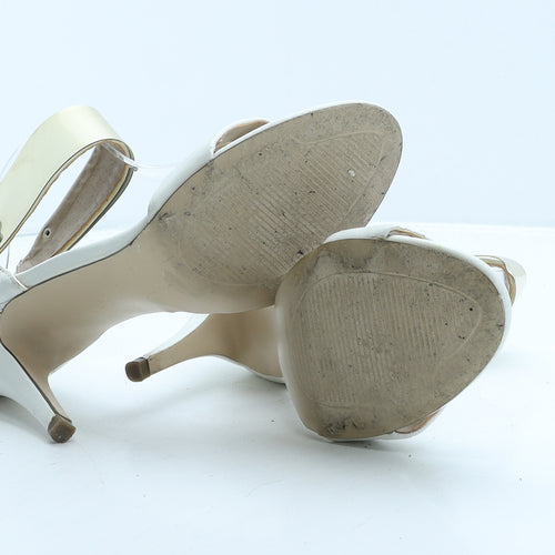 NEXT Womens White Leather Strappy Heel UK 6.5 40