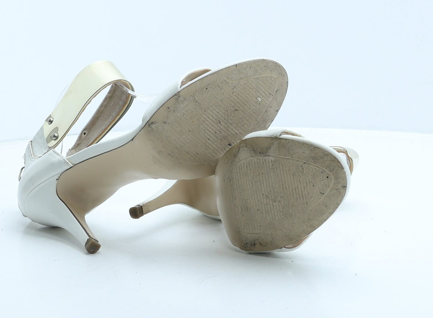 NEXT Womens White Leather Strappy Heel UK 6.5 40