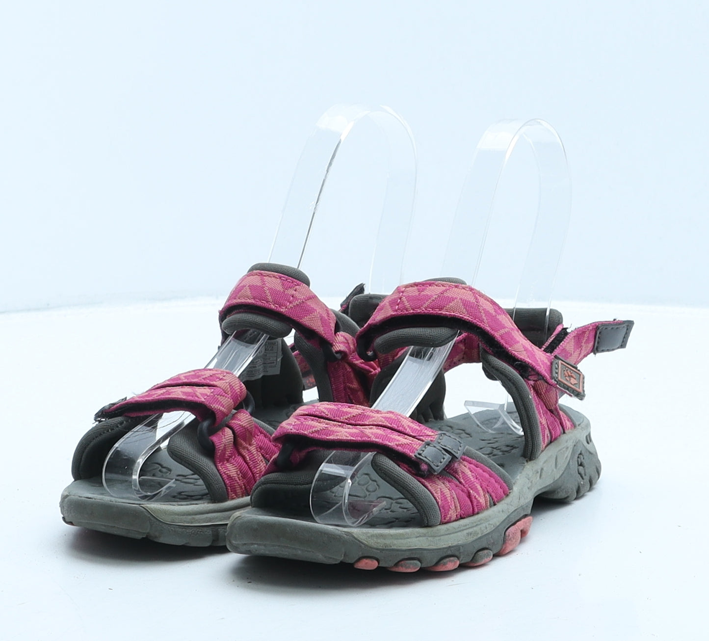 Jack Wolfskin Girls Pink Geometric Fabric Strappy Sandal UK 11 29