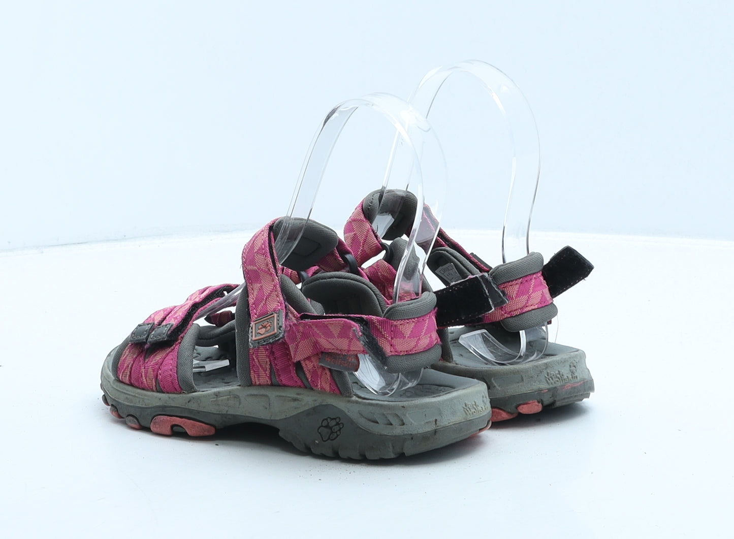 Jack Wolfskin Girls Pink Geometric Fabric Strappy Sandal UK 11 29