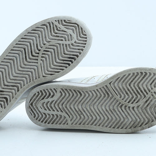 adidas Girls White Leather Trainer UK 12.5 31 - Superstar