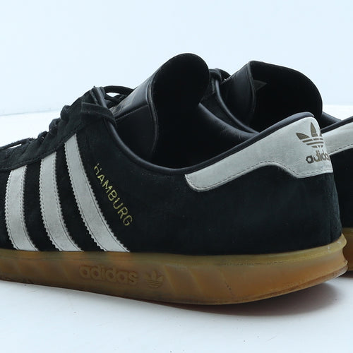 adidas Mens Black Striped Suede Trainer UK 11 46 - Hamburg