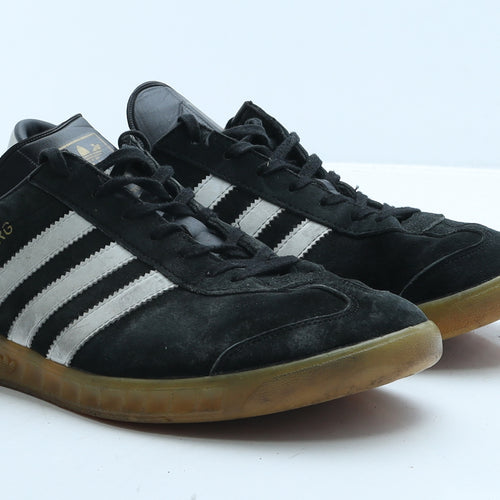 adidas Mens Black Striped Suede Trainer UK 11 46 - Hamburg