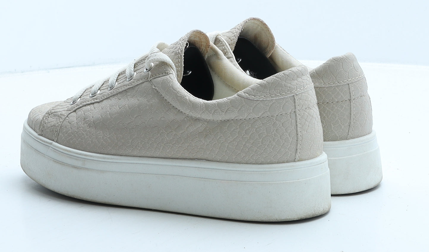 ASOS Womens Beige Animal Print Leather Trainer UK 4 37