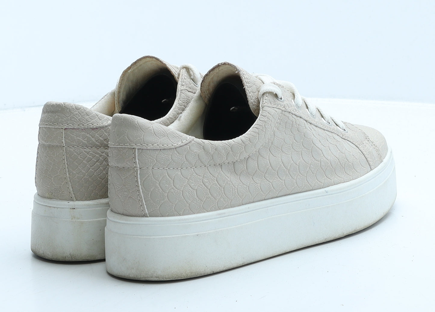 ASOS Womens Beige Animal Print Leather Trainer UK 4 37