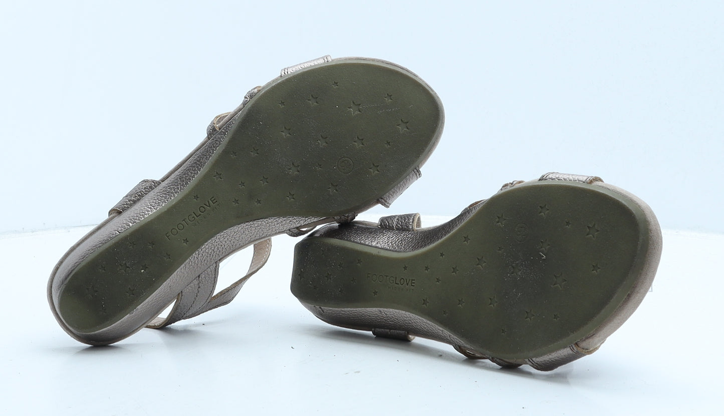 FootGlove Womens Beige Leather Strappy Sandal UK 6.5