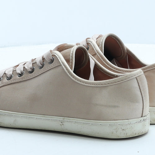 Marks and Spencer Womens Beige Colourblock Fabric Trainer Casual UK 6