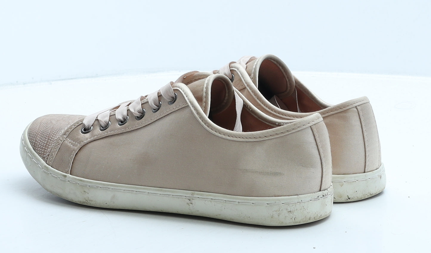 Marks and Spencer Womens Beige Colourblock Fabric Trainer Casual UK 6
