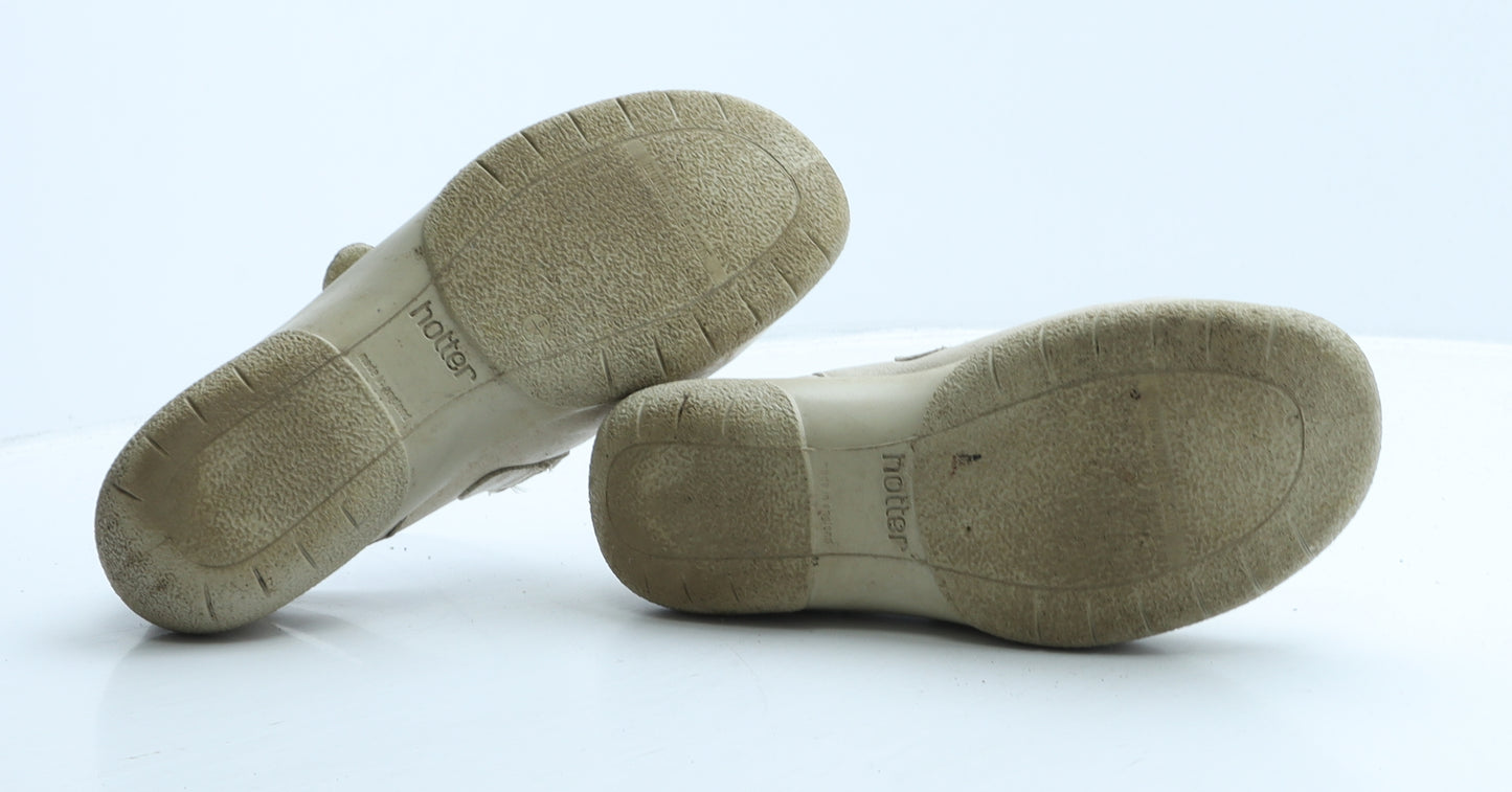 Hotter Womens Beige Leather Strappy Casual UK 6