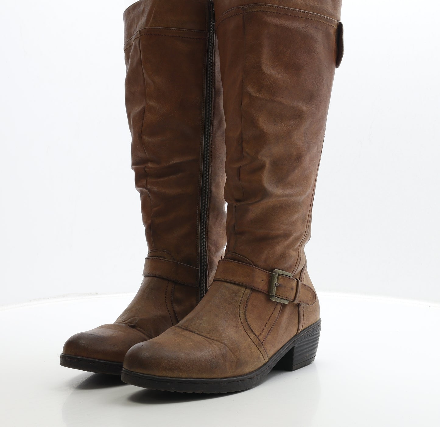 Rieker Womens Brown Leather Biker Boot UK 6 39