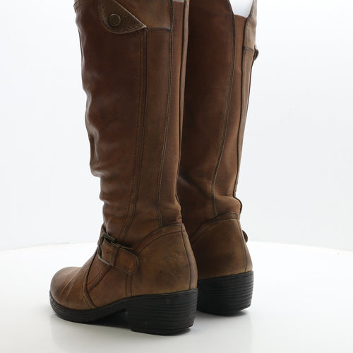 Rieker Womens Brown Leather Biker Boot UK 6 39