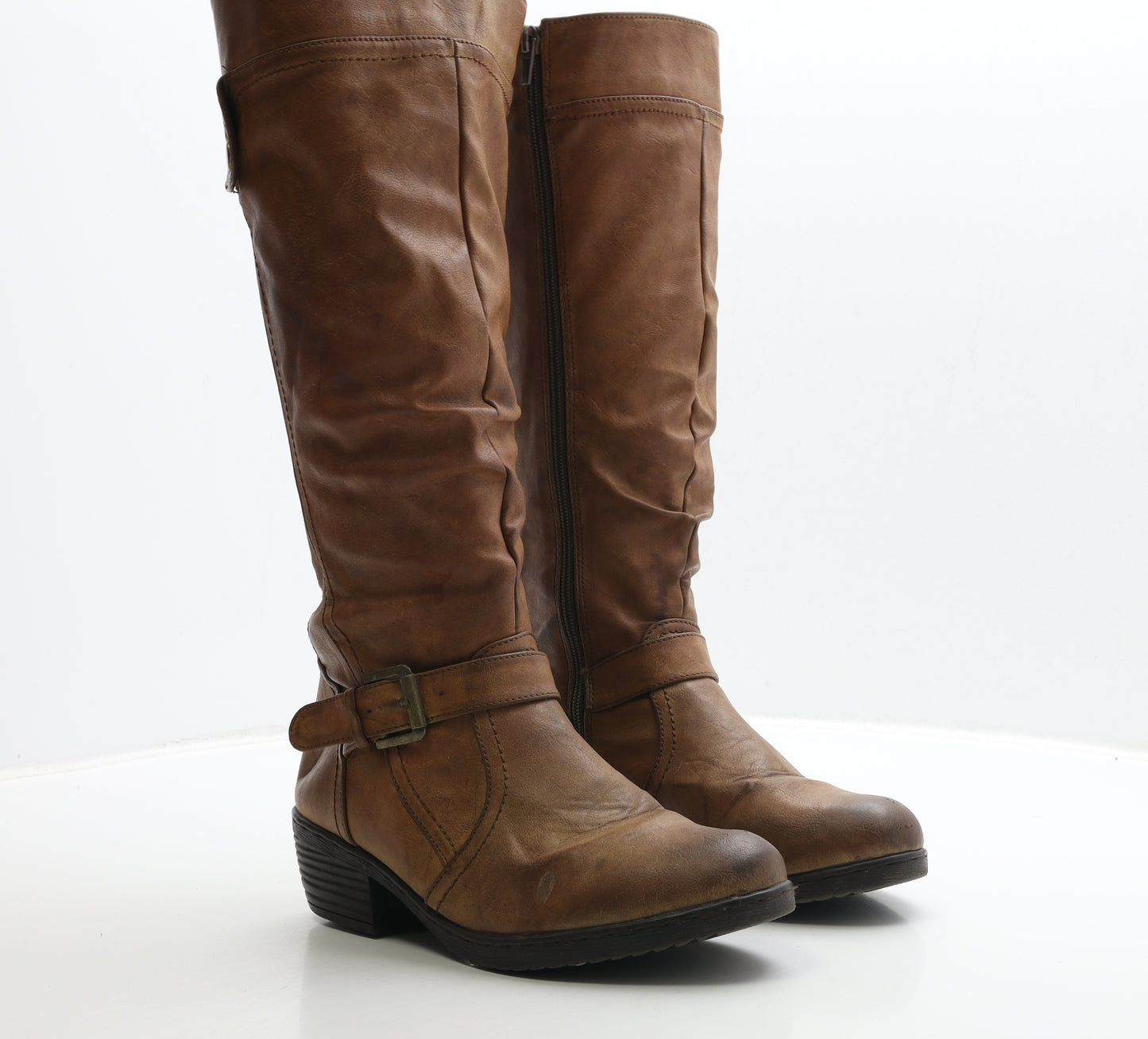 Rieker Womens Brown Leather Biker Boot UK 6 39