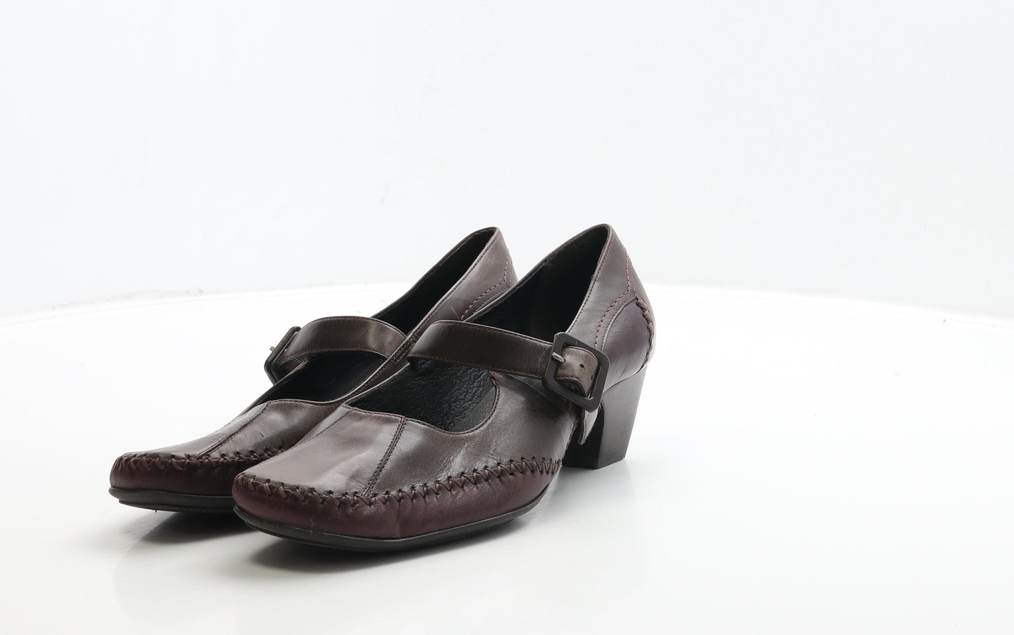 K Shoes Womens Brown Leather Court Heel UK 5.5