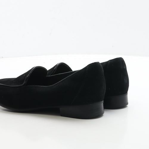 Clarks Womens Black Suede Loafer Casual UK 4 37 - Wide Fit