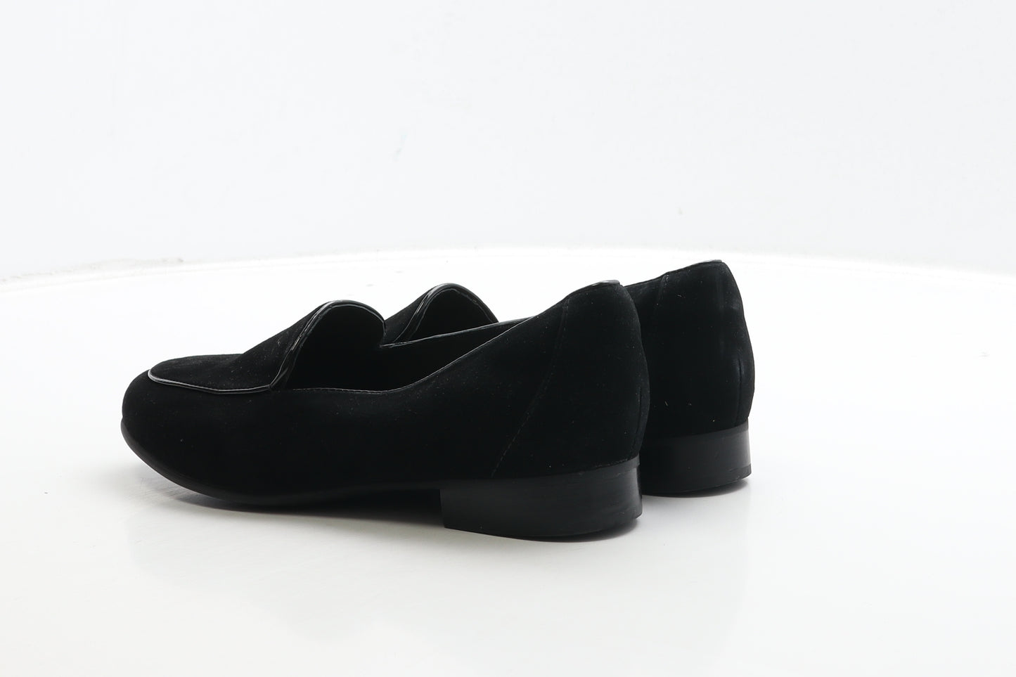 Clarks Womens Black Suede Loafer Casual UK 4 37 - Wide Fit