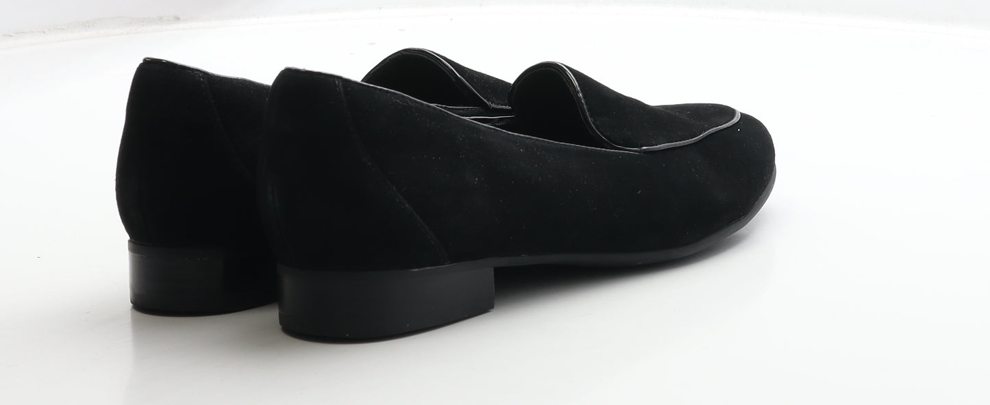 Clarks Womens Black Suede Loafer Casual UK 4 37 - Wide Fit