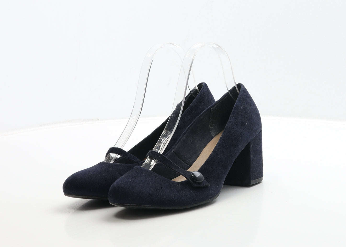 Marks and Spencer Womens Blue Suede Court Heel UK 4