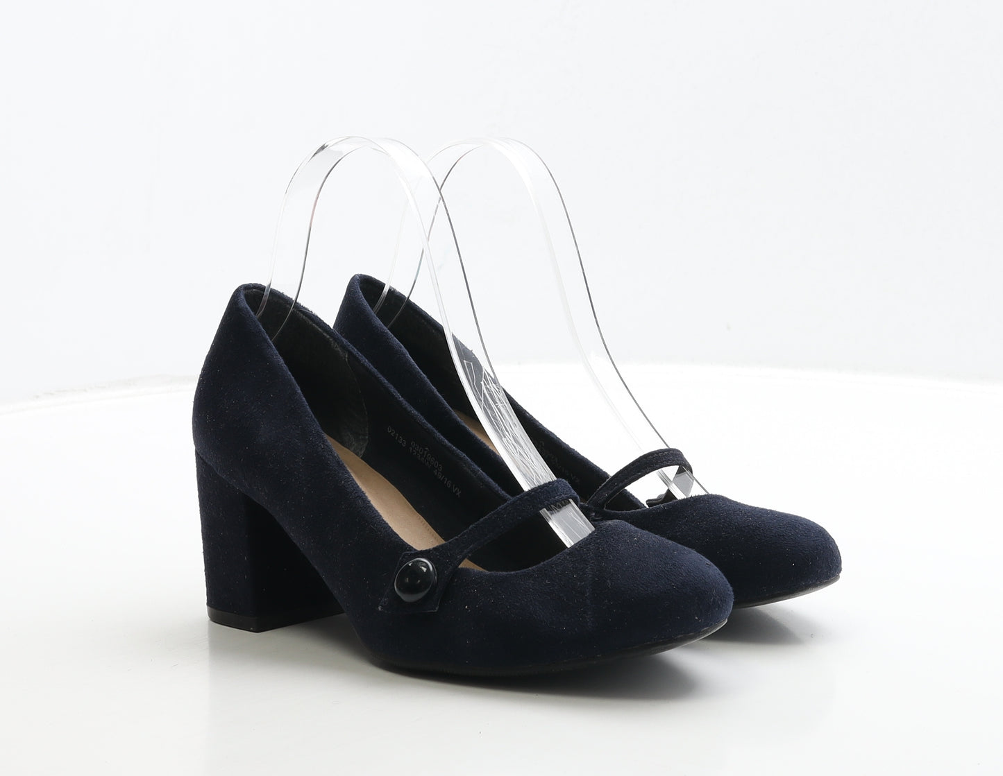 Marks and Spencer Womens Blue Suede Court Heel UK 4