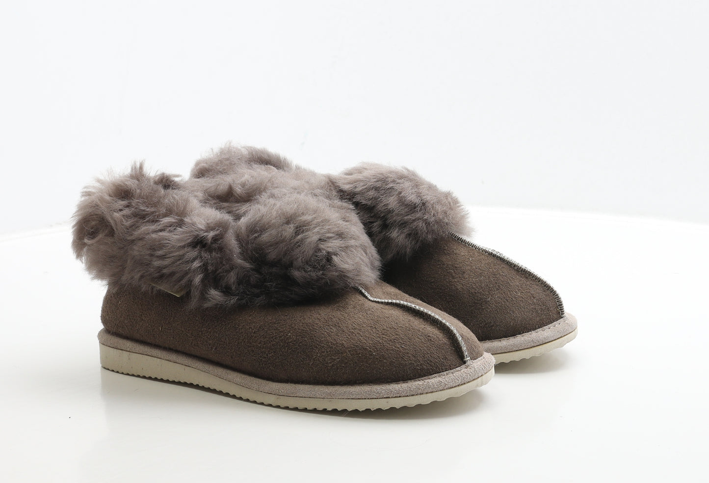 Westmorland Womens Brown Leather Shearling Style Slipper UK 39