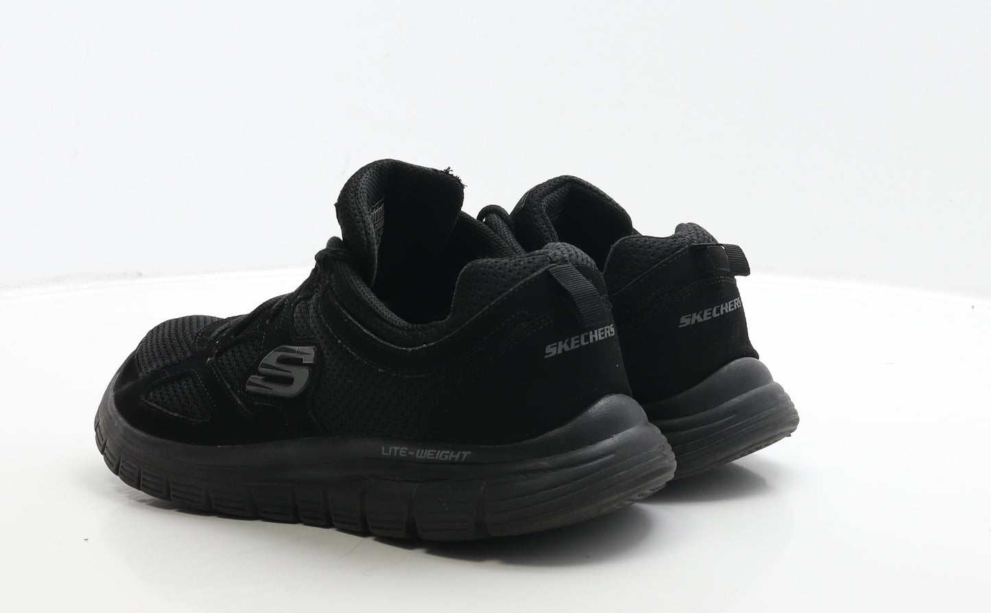 Skechers Mens Black Polyester Trainer UK 8 42