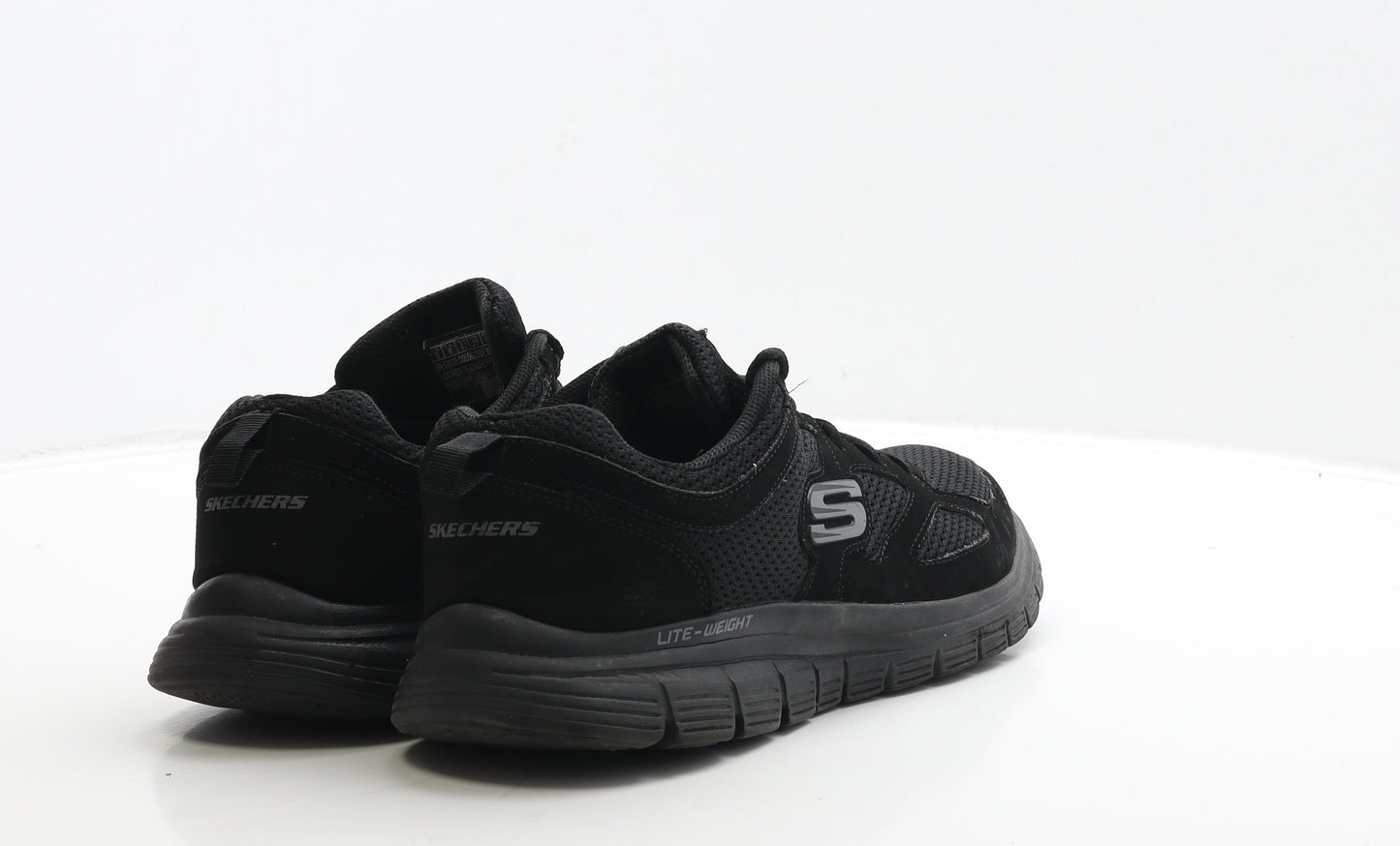 Skechers Mens Black Polyester Trainer UK 8 42