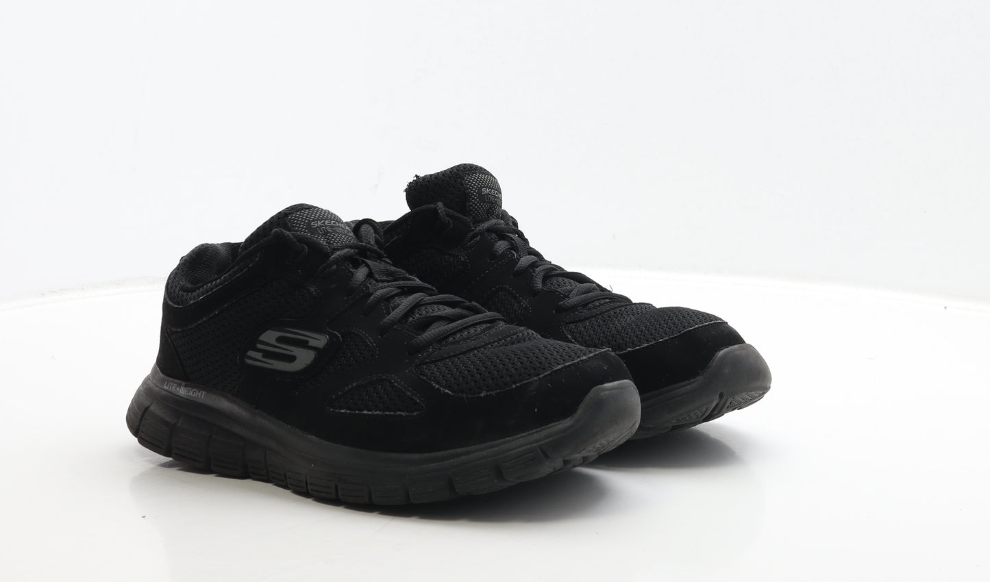 Skechers Mens Black Polyester Trainer UK 8 42