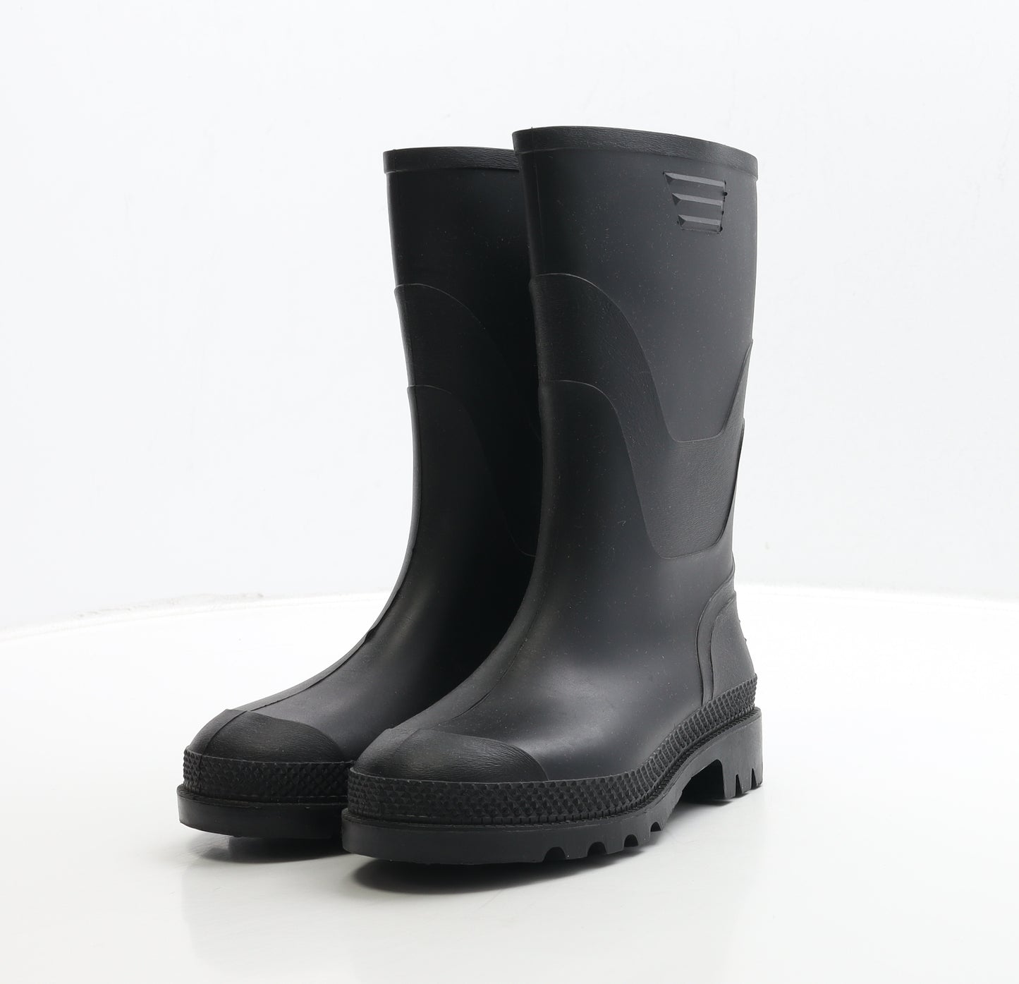 Preworn Boys Black Rubber Wellies Boot UK 1