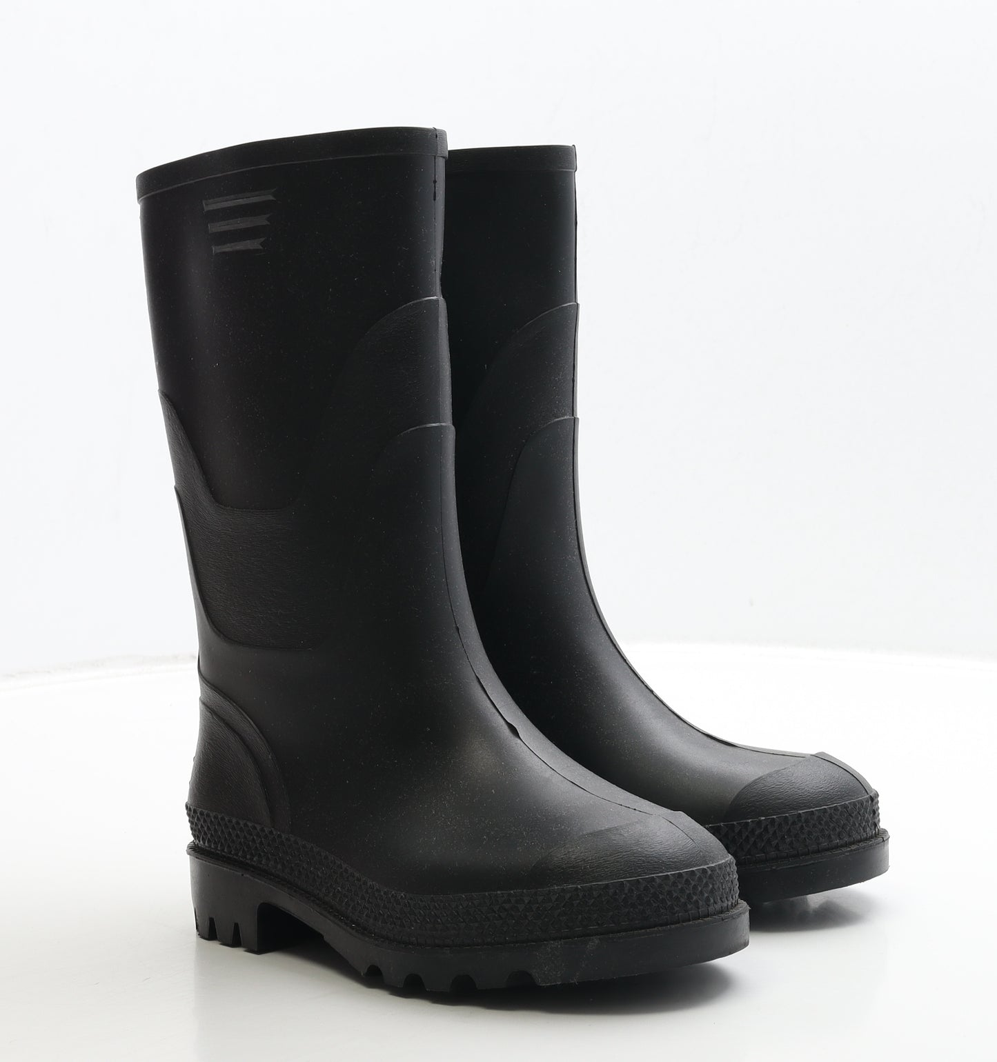 Preworn Boys Black Rubber Wellies Boot UK 1