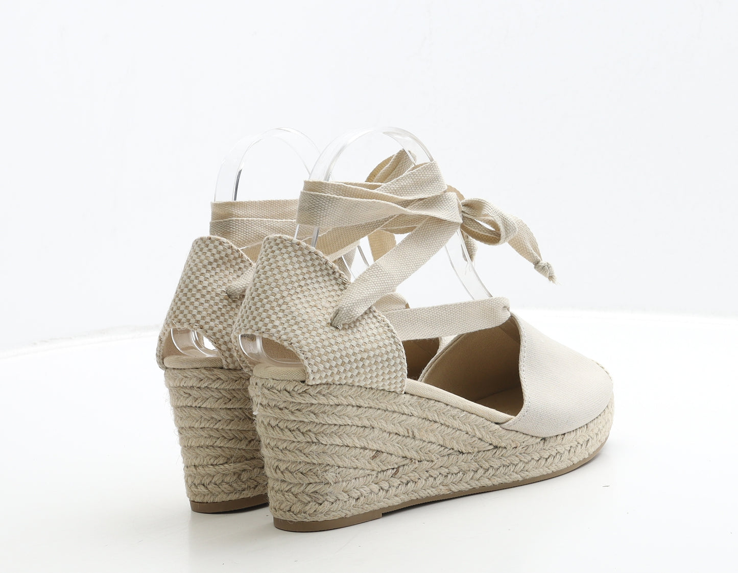 Primark Womens Beige Fabric Espadrille Heel UK 5 38