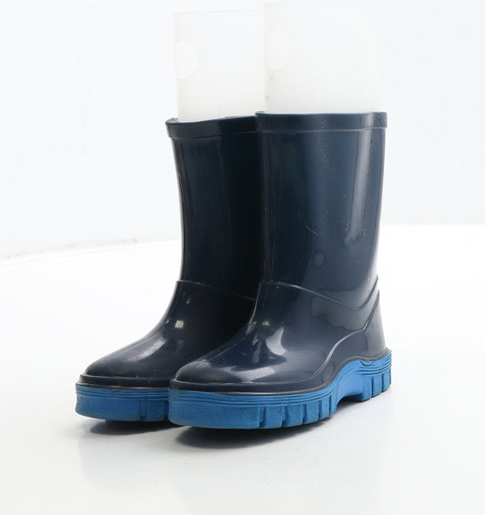 Preworn Boys Blue Rubber Wellies Boot UK 5