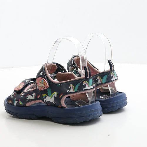 Preworn Girls Blue Polyester Slingback Sandal UK 1 33 - Unicorn Detail