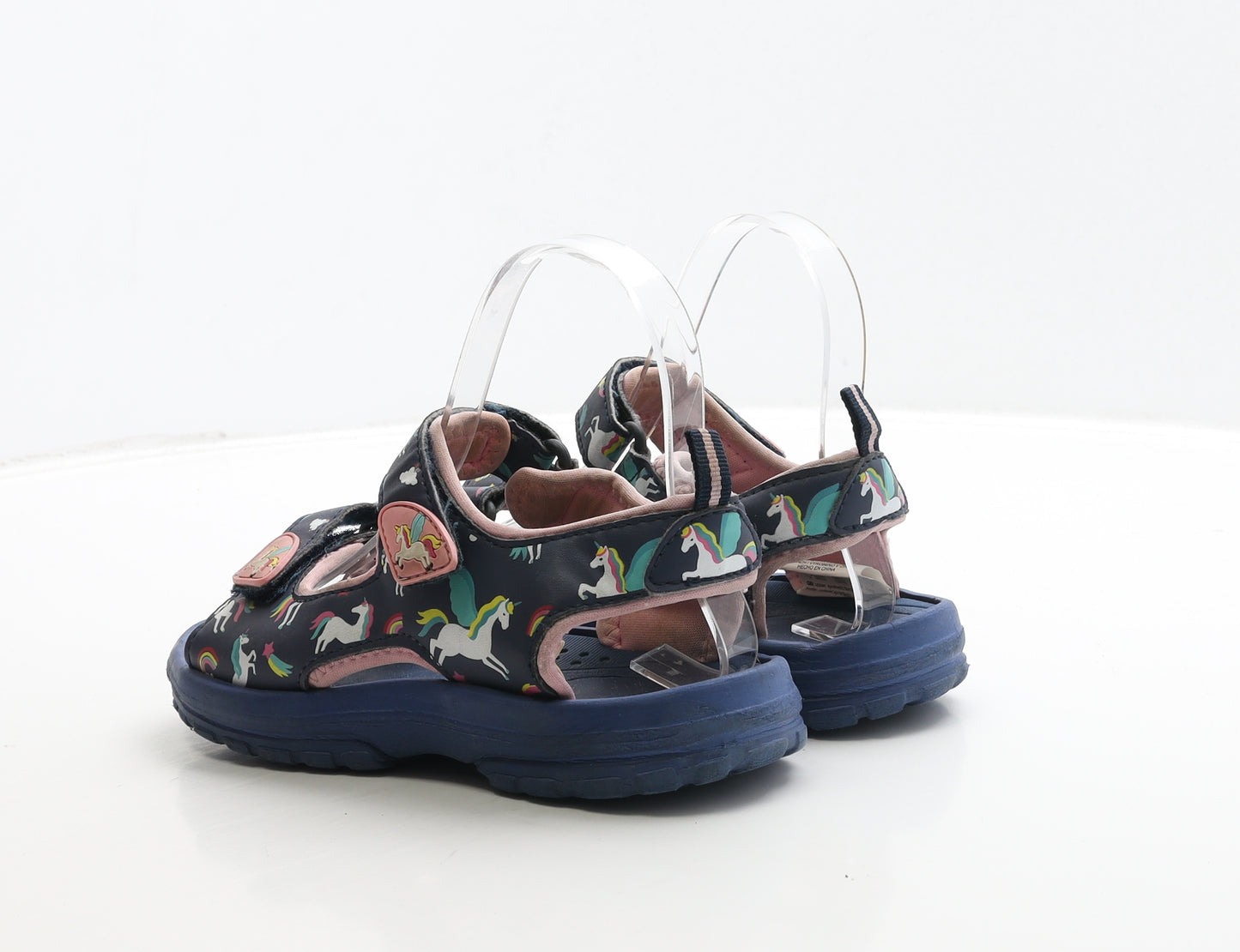 Preworn Girls Blue Polyester Slingback Sandal UK 1 33 - Unicorn Detail