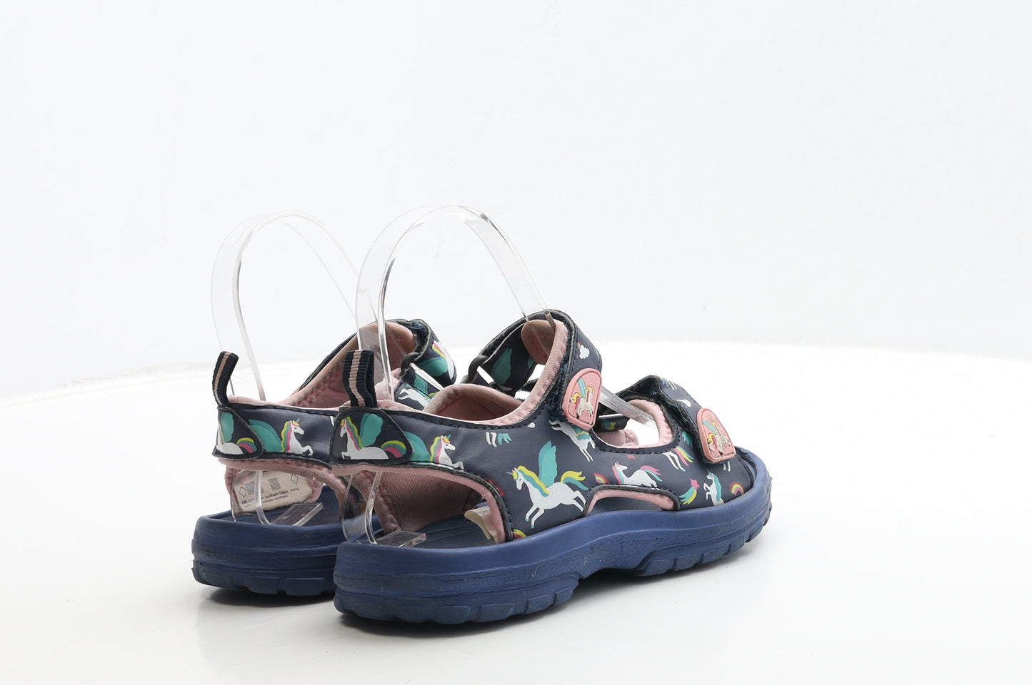 Preworn Girls Blue Polyester Slingback Sandal UK 1 33 - Unicorn Detail