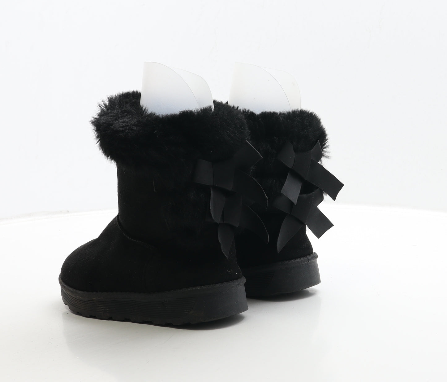 Preworn Girls Black Suede Shearling Style Boot UK 1 32