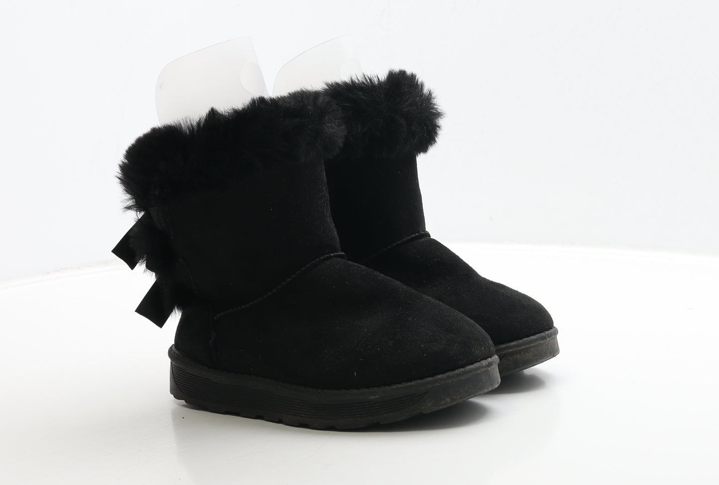Preworn Girls Black Suede Shearling Style Boot UK 1 32