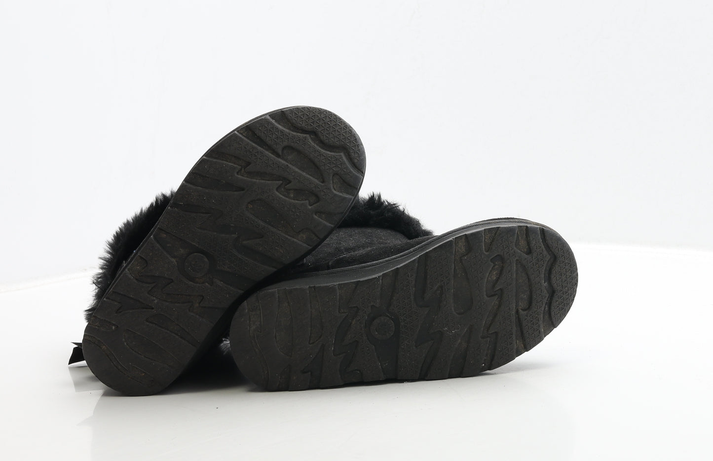 Preworn Girls Black Suede Shearling Style Boot UK 1 32
