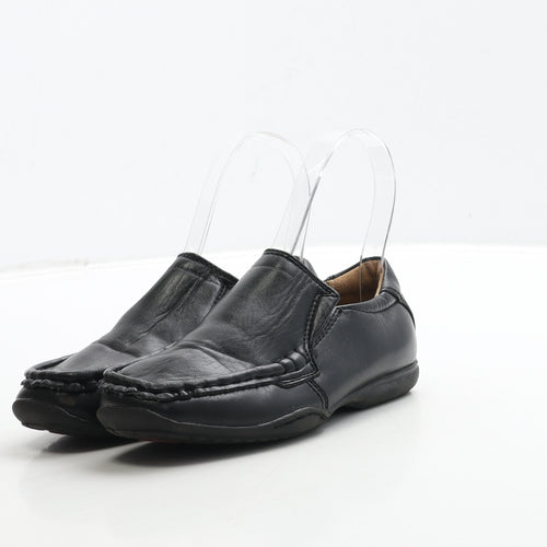 Duck&Dodge Boys Black Leather Loafer Dress UK 11