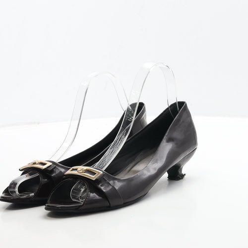 Kobbler Womens Brown Patent Leather Court Heel UK 8