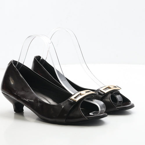 Kobbler Womens Brown Patent Leather Court Heel UK 8