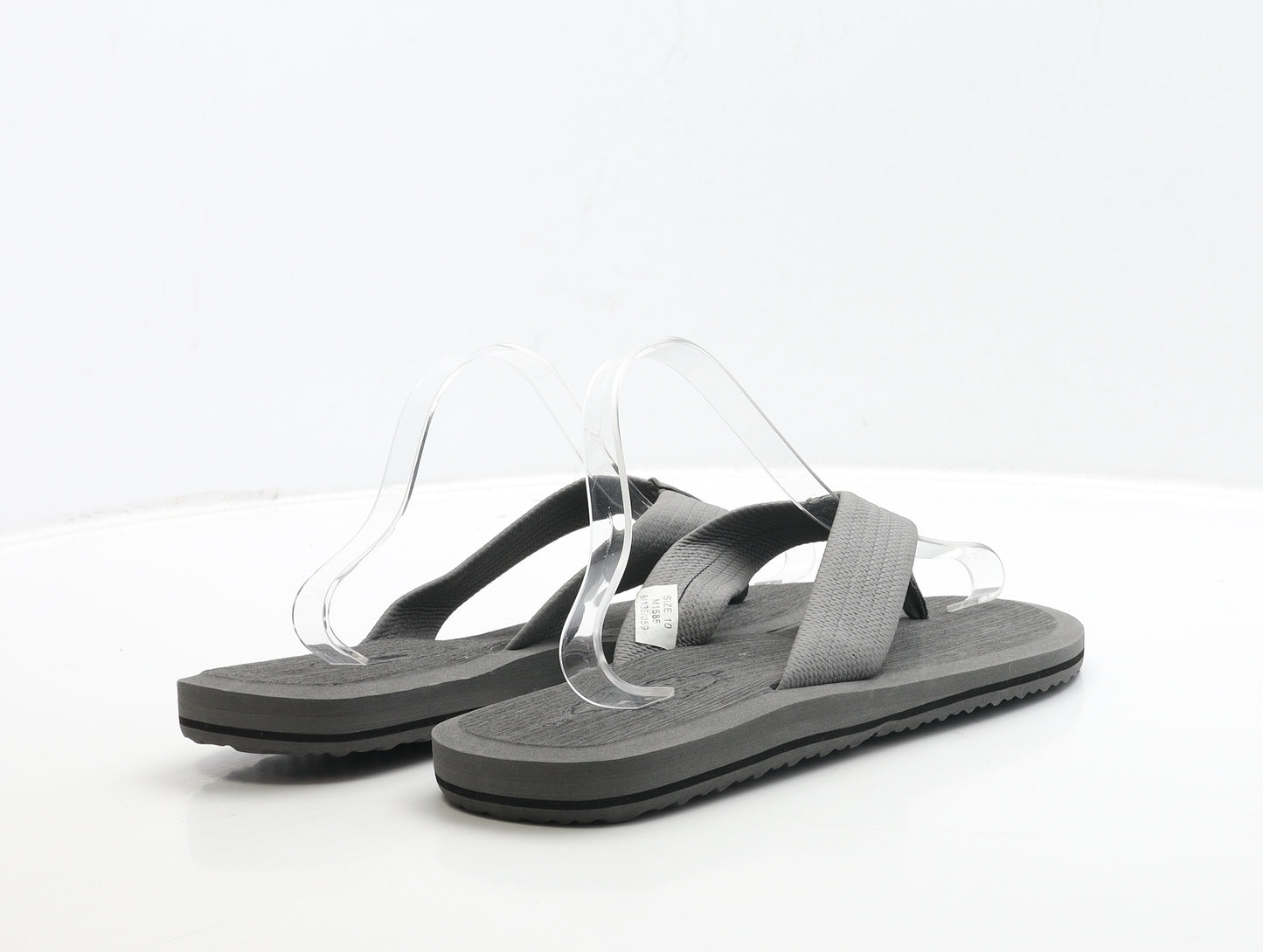 Barrier Island Mens Grey Polyester Thong Sandal UK 10