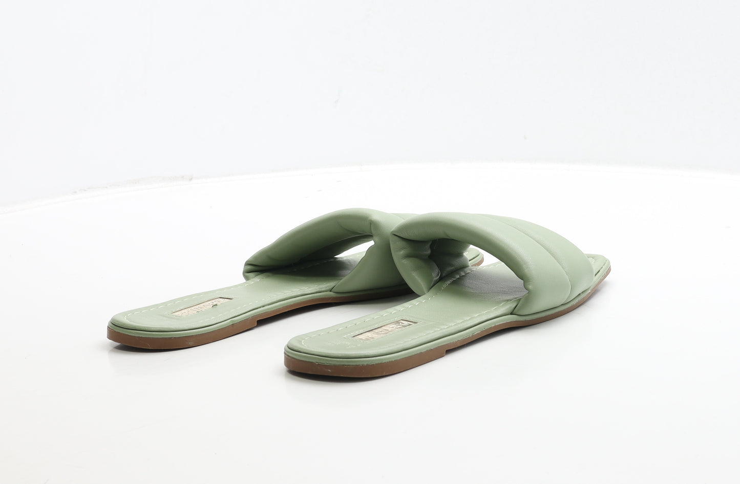 Primark Womens Green Leather Slip On Sandal UK 6 39