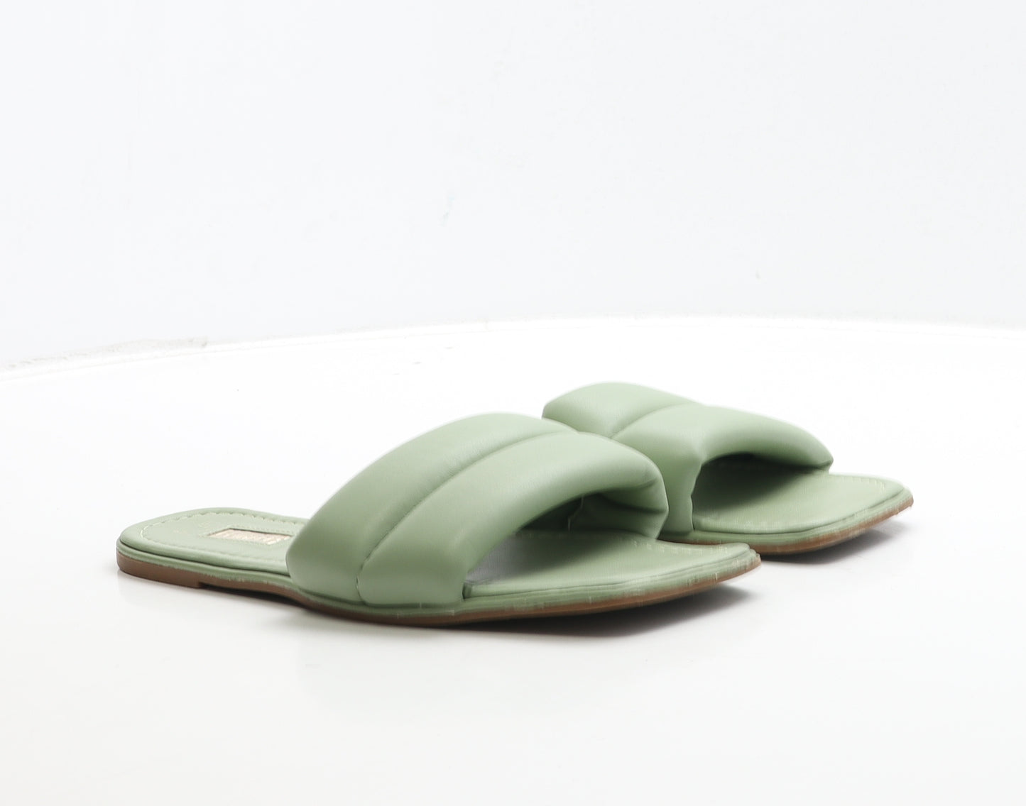 Primark Womens Green Leather Slip On Sandal UK 6 39